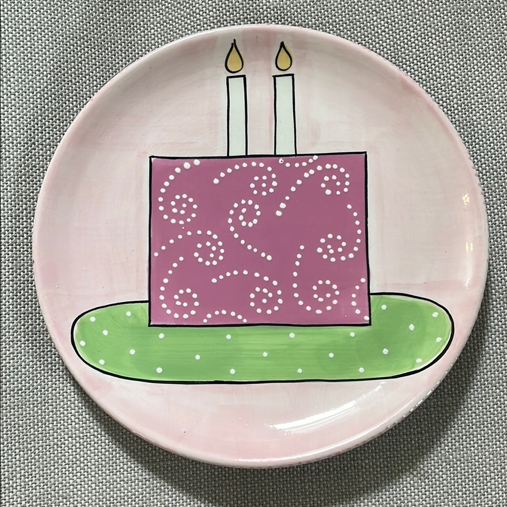 Decorative birthday plate - two candles - NWOT